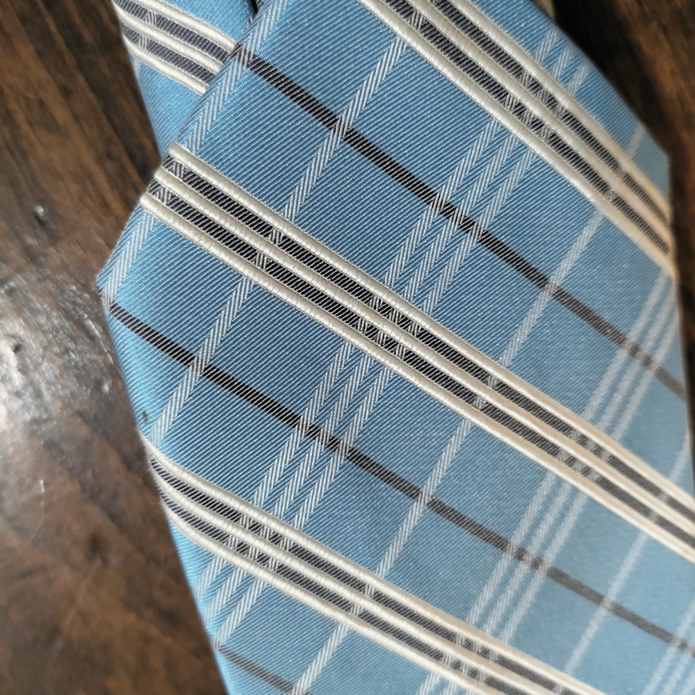 Michael Kors Sky Blue Checkered Tie